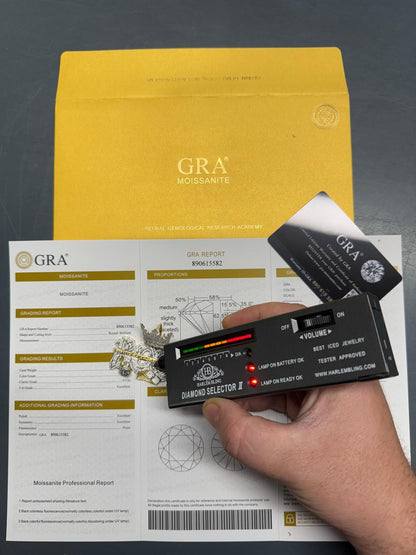 HarlemBling MOISSANITE "Built On Self Success" Iced Out BOSS Pendant - 14k Gold Vermeil or 925 Silver - Large 2.5"