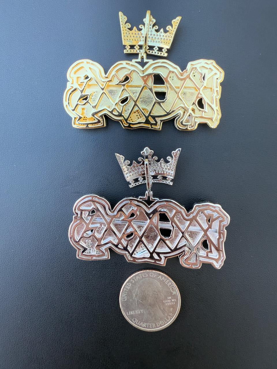 HarlemBling MOISSANITE "Built On Self Success" Iced Out BOSS Pendant - 14k Gold Vermeil or 925 Silver - Large 2.5"