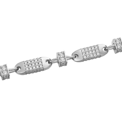 HarlemBling MOISSANITE Bullet Chain Necklace Iced Out - 925 Silver - 5mm - 16"-30"