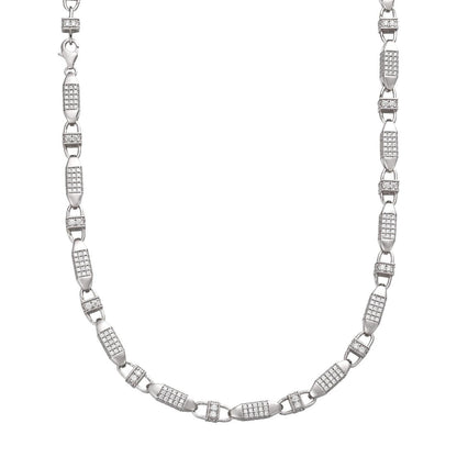 HarlemBling MOISSANITE Bullet Chain Necklace Iced Out - 925 Silver - 5mm - 16"-30"