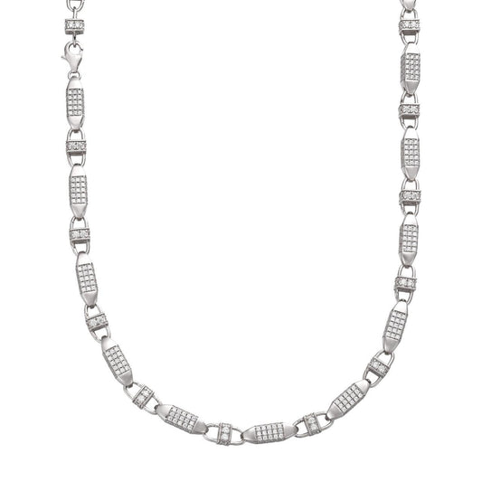 HarlemBling MOISSANITE Bullet Chain Necklace Iced Out - 925 Silver - 5mm - 16"-30"