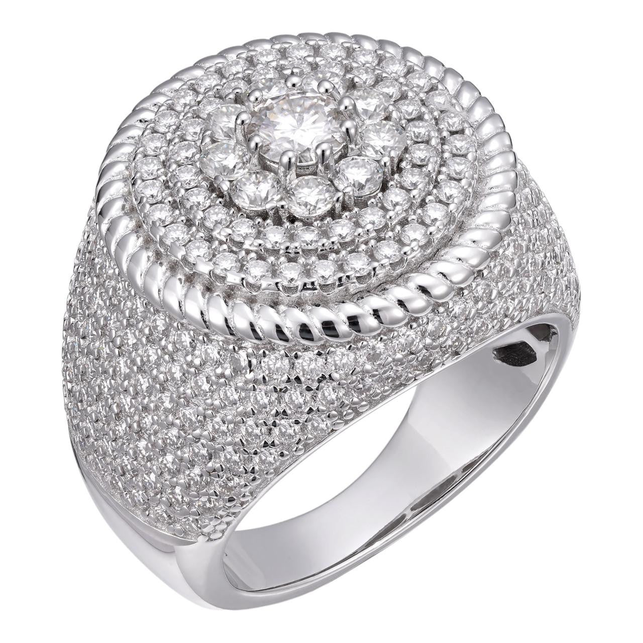 HarlemBling MOISSANITE Cartel Large Iced Out Ring - 925 Silver