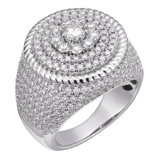 HarlemBling MOISSANITE Cartel Large Iced Out Ring - 925 Silver