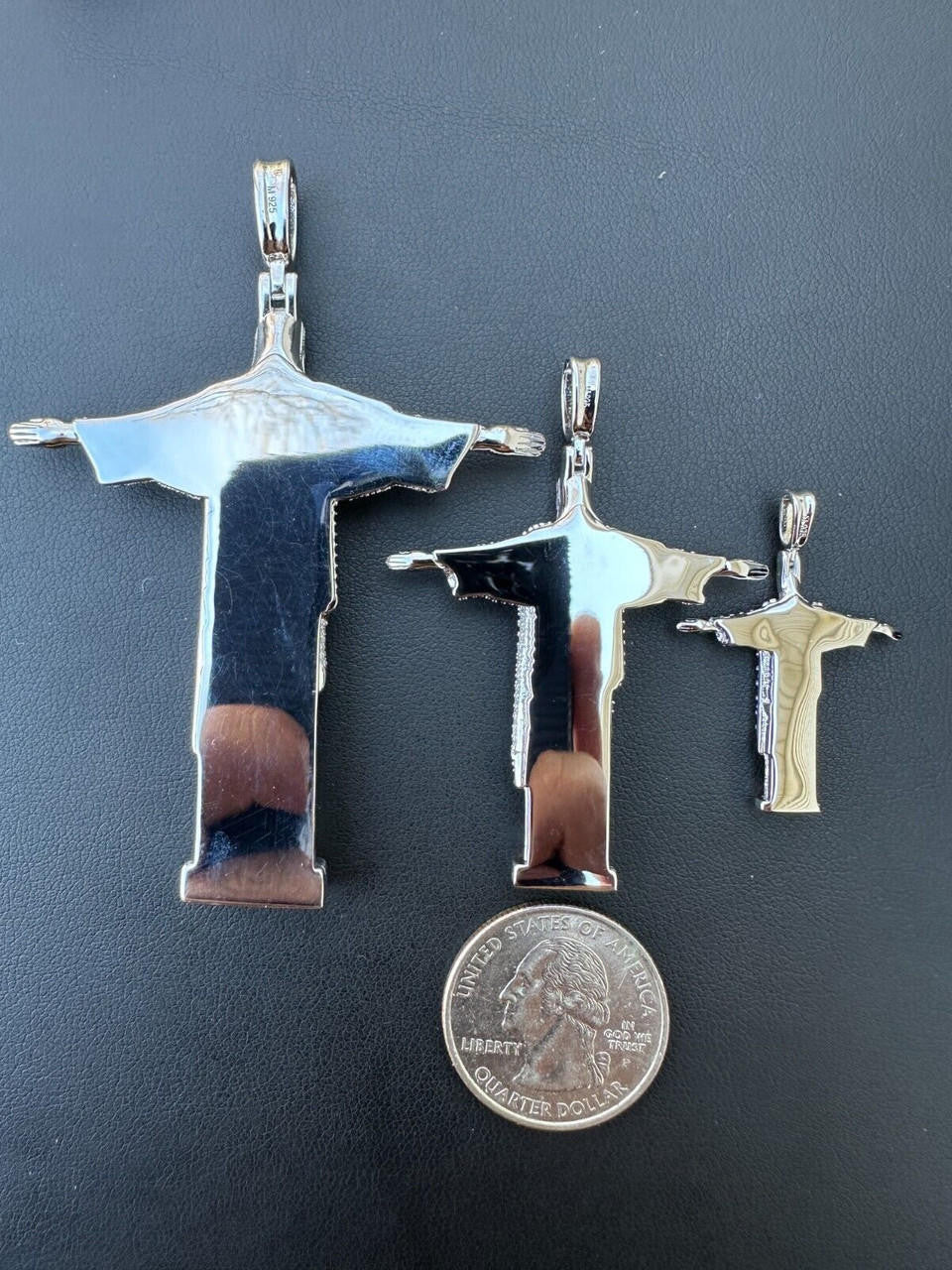 MOISSANITE Christ The Redeemer 925 Silver Necklace Jesus Iced Hip