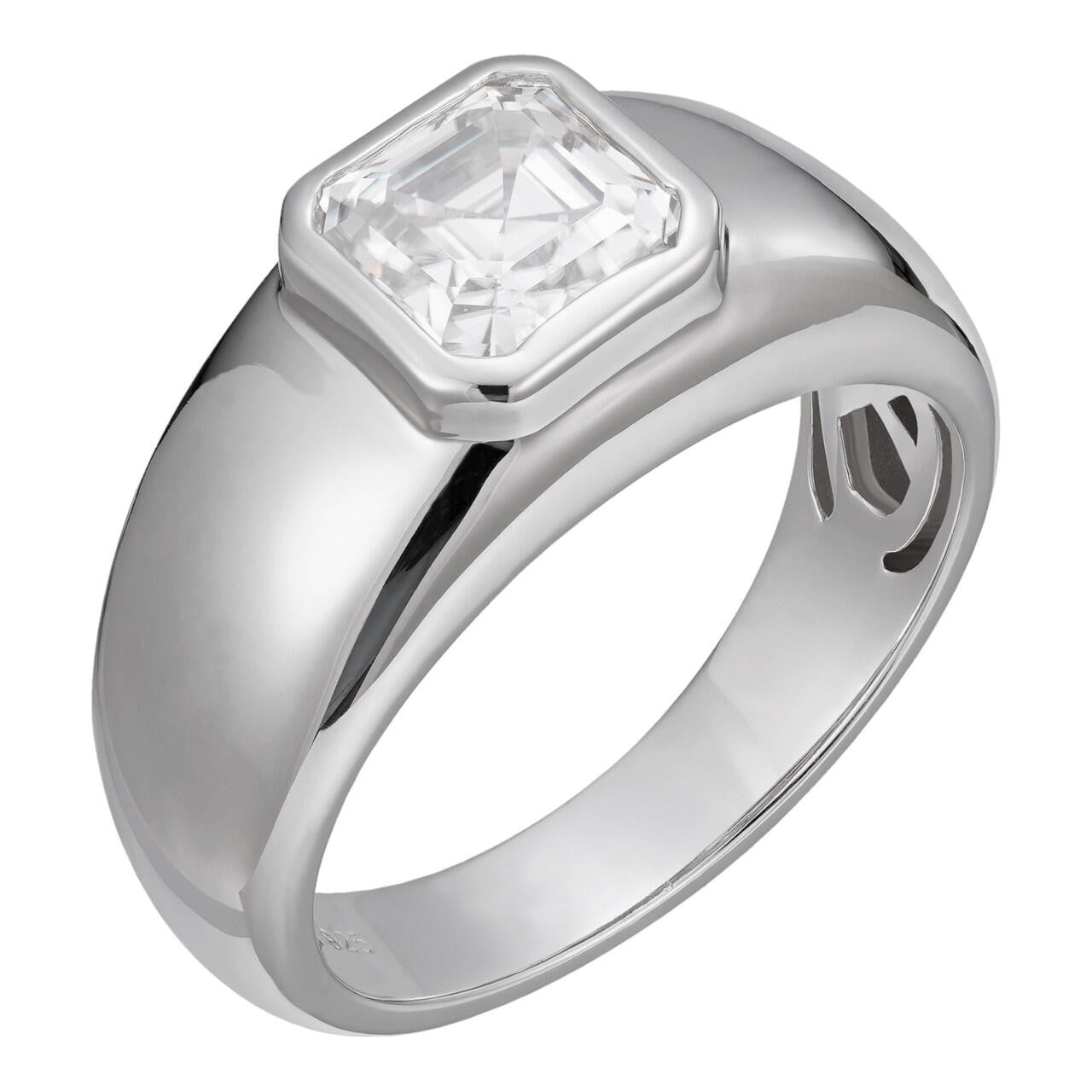 HarlemBling MOISSANITE Classic Big Rock Asscher Cut Ring - 925 Silver