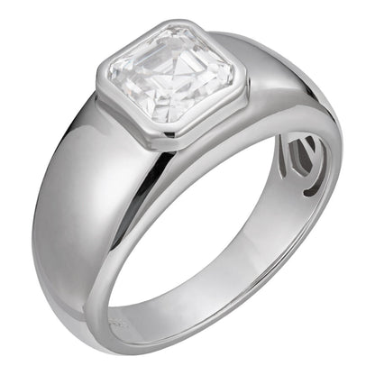 HarlemBling MOISSANITE Classic Big Rock Asscher Cut Ring - 925 Silver