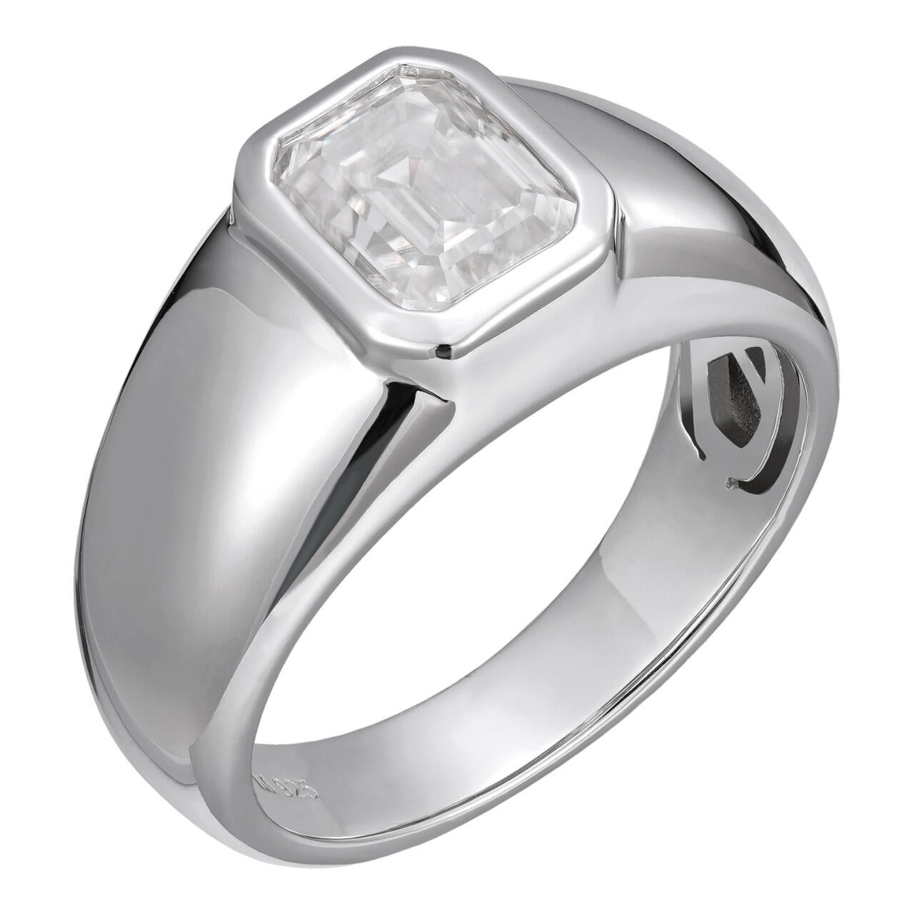 HarlemBling MOISSANITE Classic Big Rock Emerald Cut Ring - 925 Silver