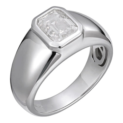HarlemBling MOISSANITE Classic Big Rock Emerald Cut Ring - 925 Silver