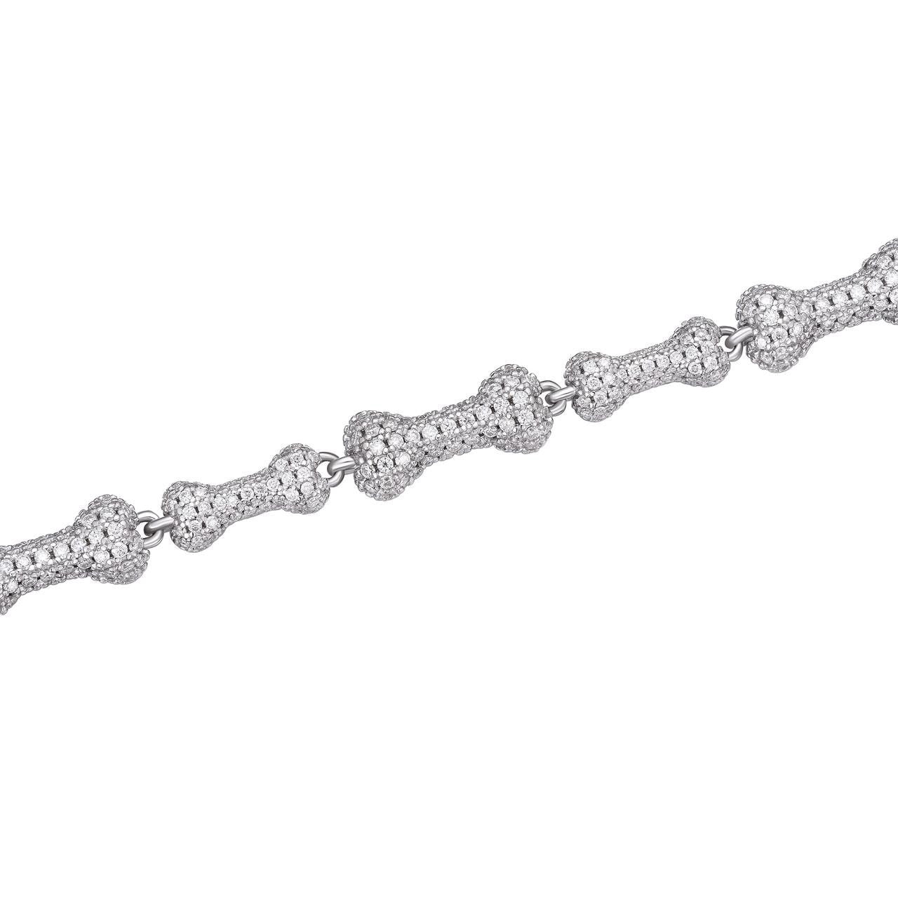 HarlemBling MOISSANITE Custom Bone Link Chain Necklace Iced Out - 925 Silver - 6.5mm - 16-30"