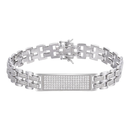 HarlemBling MOISSANITE Custom Presidential ID Link Bracelet Iced Out - 925 Silver - 10.5mm - 7"-8.5"