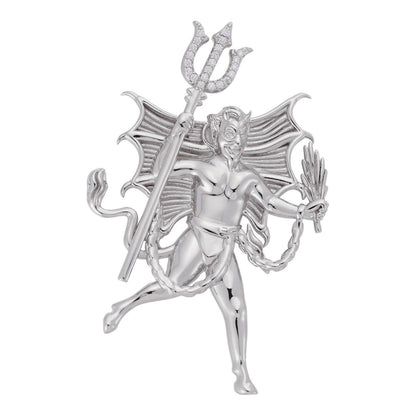 HarlemBling MOISSANITE Devil Satan Pendant - 925 Silver - 3 Sizes 1"-2.5"