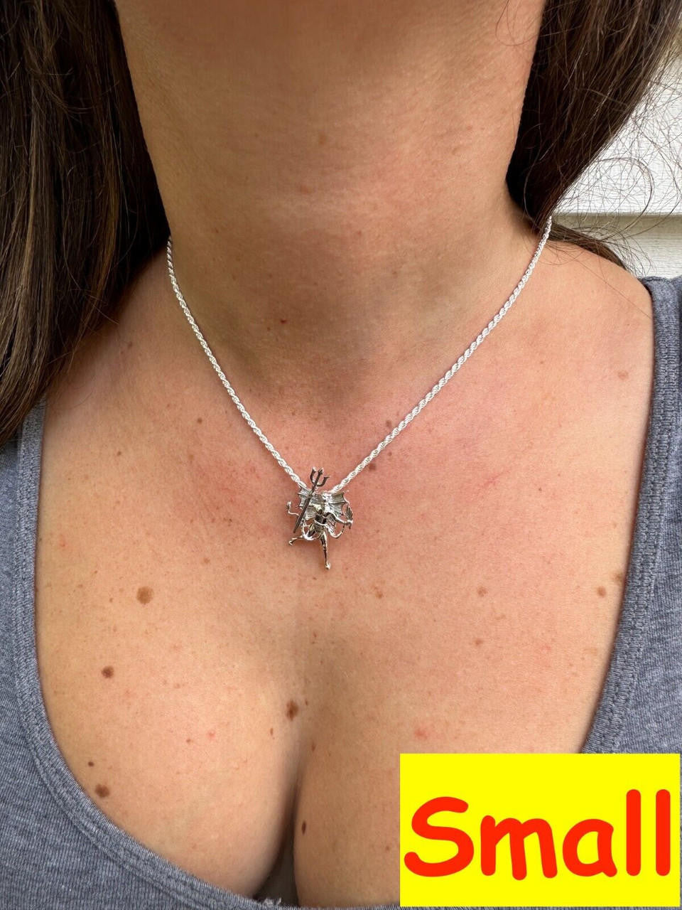 HarlemBling MOISSANITE Devil Satan Pendant - Iced Moissanite Demon Necklace Real 925 Silver