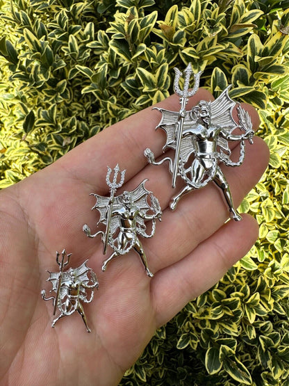 HarlemBling MOISSANITE Devil Satan Pendant - Iced Moissanite Demon Necklace Real 925 Silver