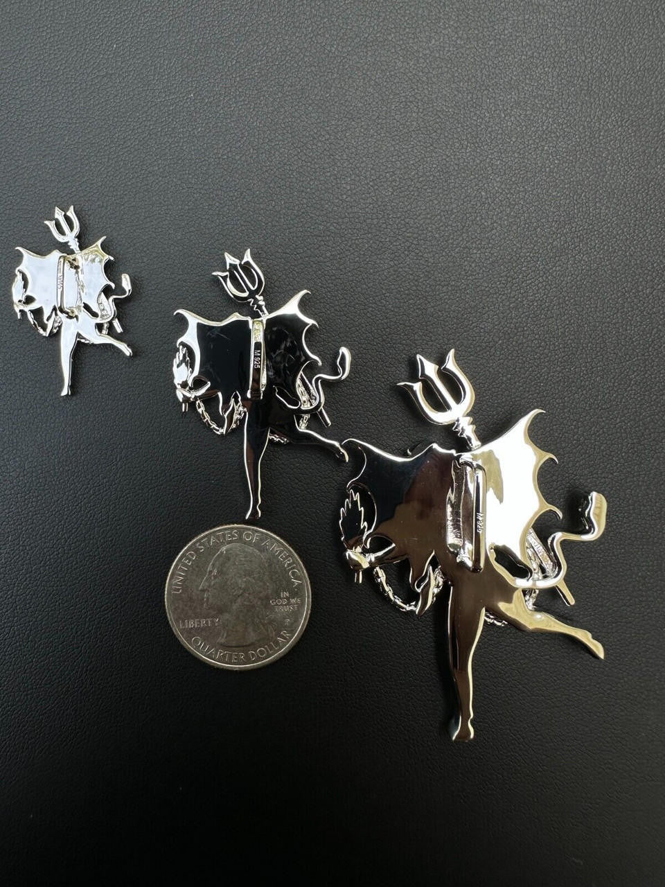 HarlemBling MOISSANITE Devil Satan Pendant - Iced Moissanite Demon Necklace Real 925 Silver