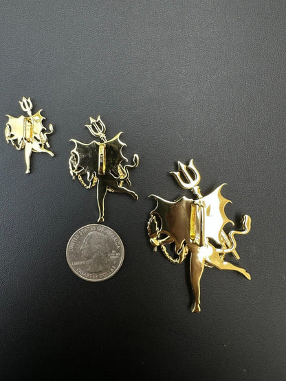 HarlemBling MOISSANITE Devil Satan Pendant - Moissanite Demon Necklace 14k Gold & 925 Silver