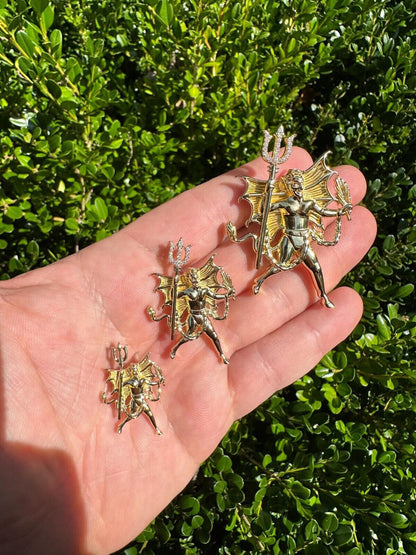 HarlemBling MOISSANITE Devil Satan Pendant - Moissanite Demon Necklace 14k Gold & 925 Silver