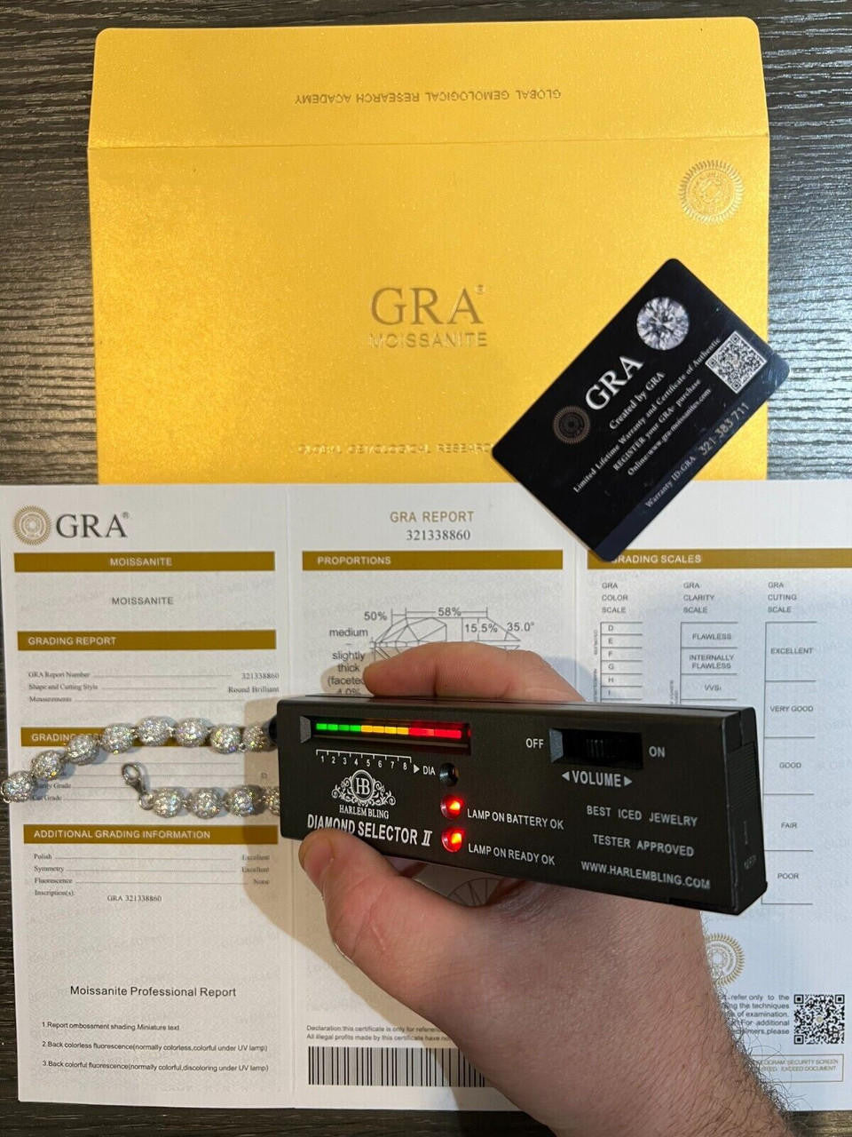 HarlemBling Moissanite Disco Moon Ball Shambala Bracelet 925 Silver 4-10mm Pass Diamond Test