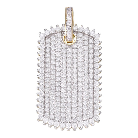 HarlemBling MOISSANITE Dog Tag Iced Hip Hop Pendant - 14k Gold Vermeil 925 Silver - 3 Sizes 1"-2"
