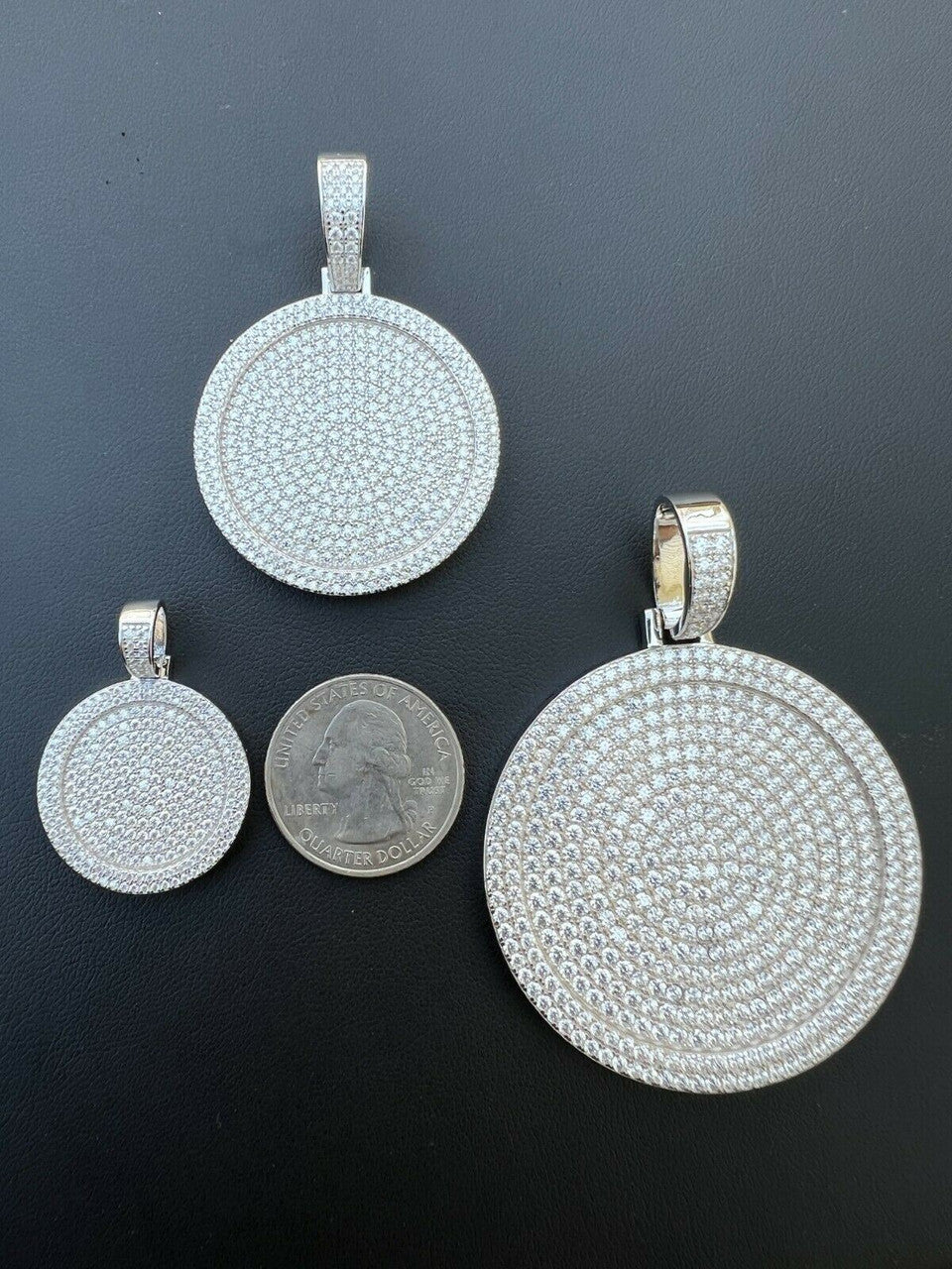 HarlemBling MOISSANITE Dog Tag Out Iced Round Hip Hop Pendant Necklace Pass Diamond Tester