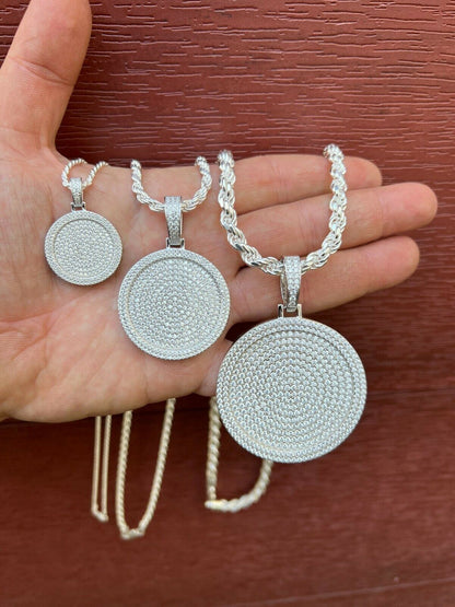 HarlemBling MOISSANITE Dog Tag Out Iced Round Hip Hop Pendant Necklace Pass Diamond Tester