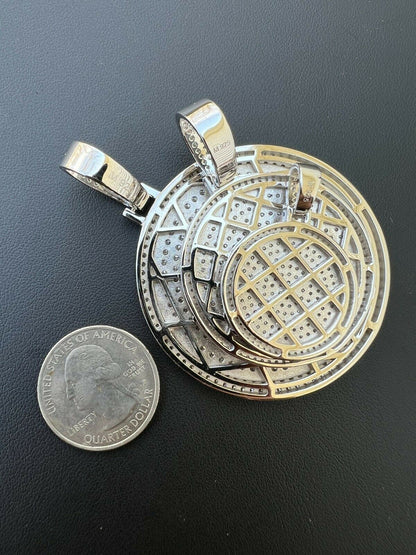 HarlemBling MOISSANITE Dog Tag Out Iced Round Hip Hop Pendant Necklace Pass Diamond Tester