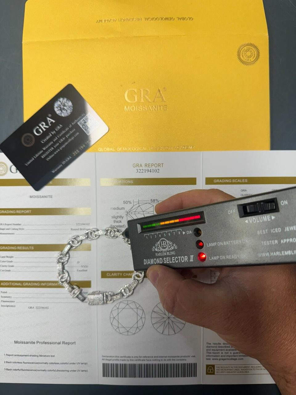 HarlemBling MOISSANITE Double C Custom Link Bracelet Iced Out - 925 Silver - 10mm - 6.5"-8"