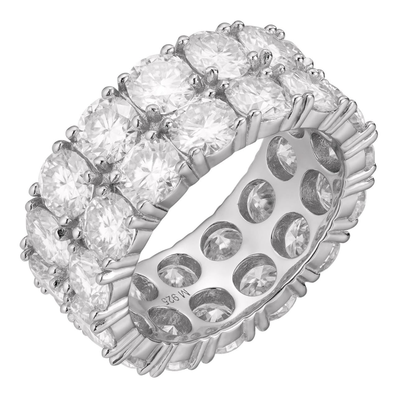 HarlemBling MOISSANITE Double Row Eternity Ring - 925 Silver