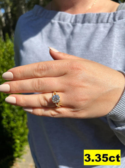 HarlemBling Moissanite Engagement Infinity Promise Ring 14k Gold Vermeil Real 925 Silver