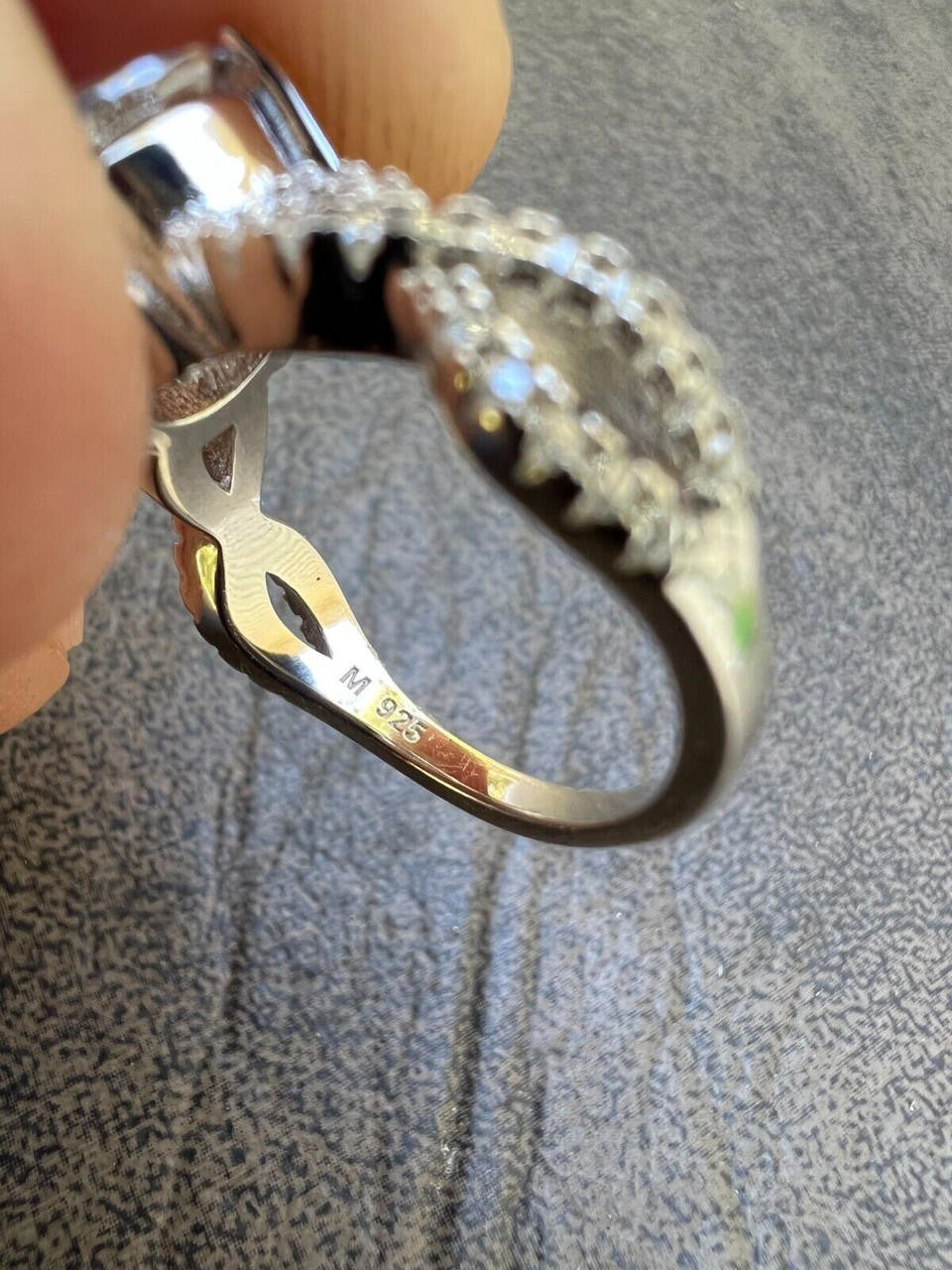 HarlemBling Moissanite Engagement Infinity Promise Ring Pass Diamond Tester Real 925 Silver