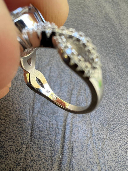 HarlemBling Moissanite Engagement Infinity Promise Ring Pass Diamond Tester Real 925 Silver