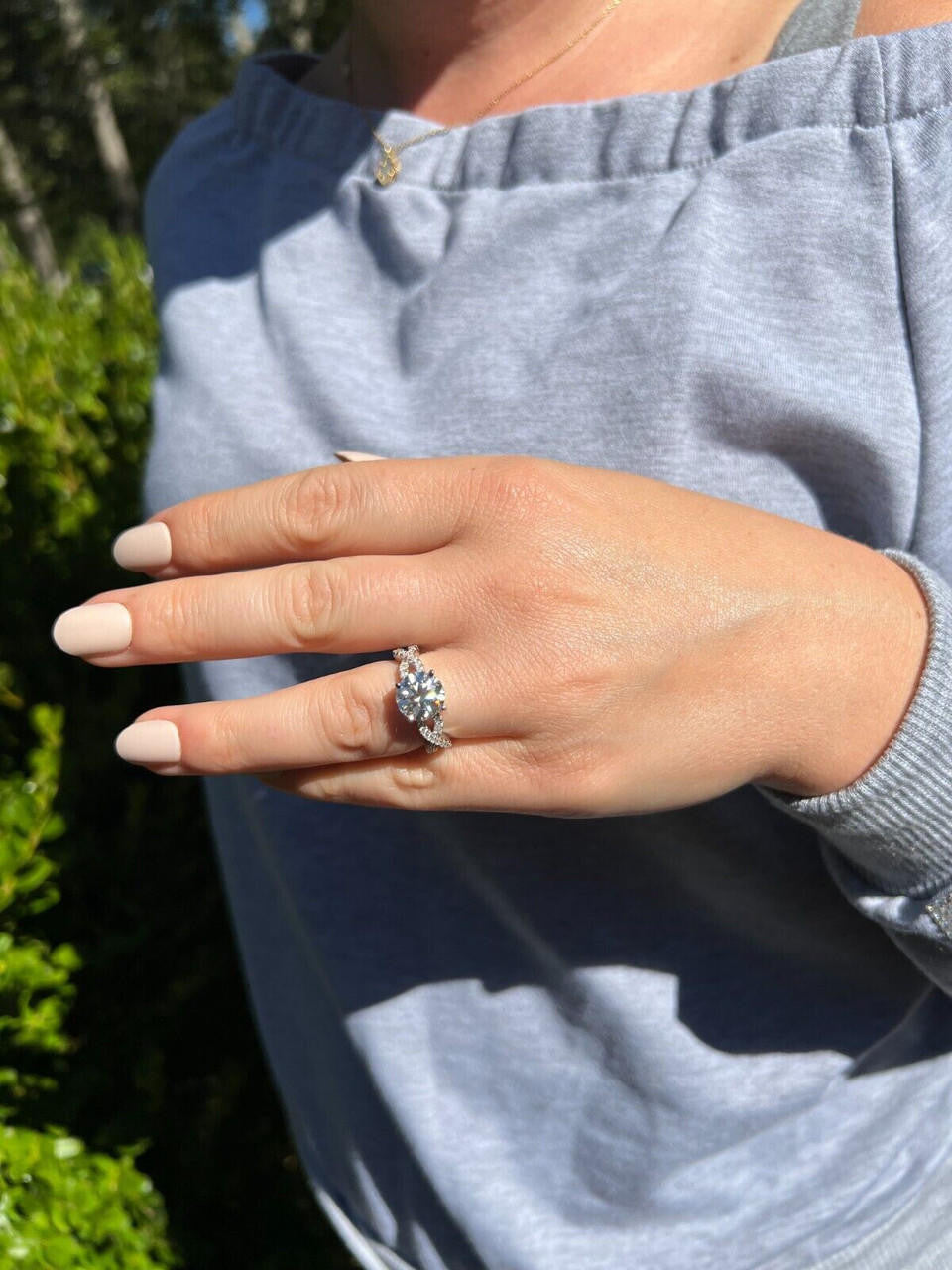 HarlemBling Moissanite Engagement Infinity Promise Ring Pass Diamond Tester Real 925 Silver