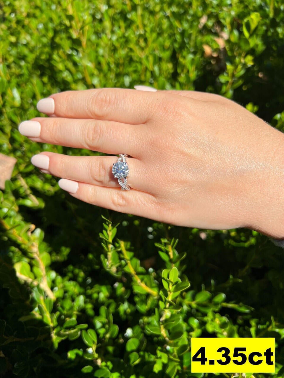 HarlemBling Moissanite Engagement Infinity Promise Ring Pass Diamond Tester Real 925 Silver