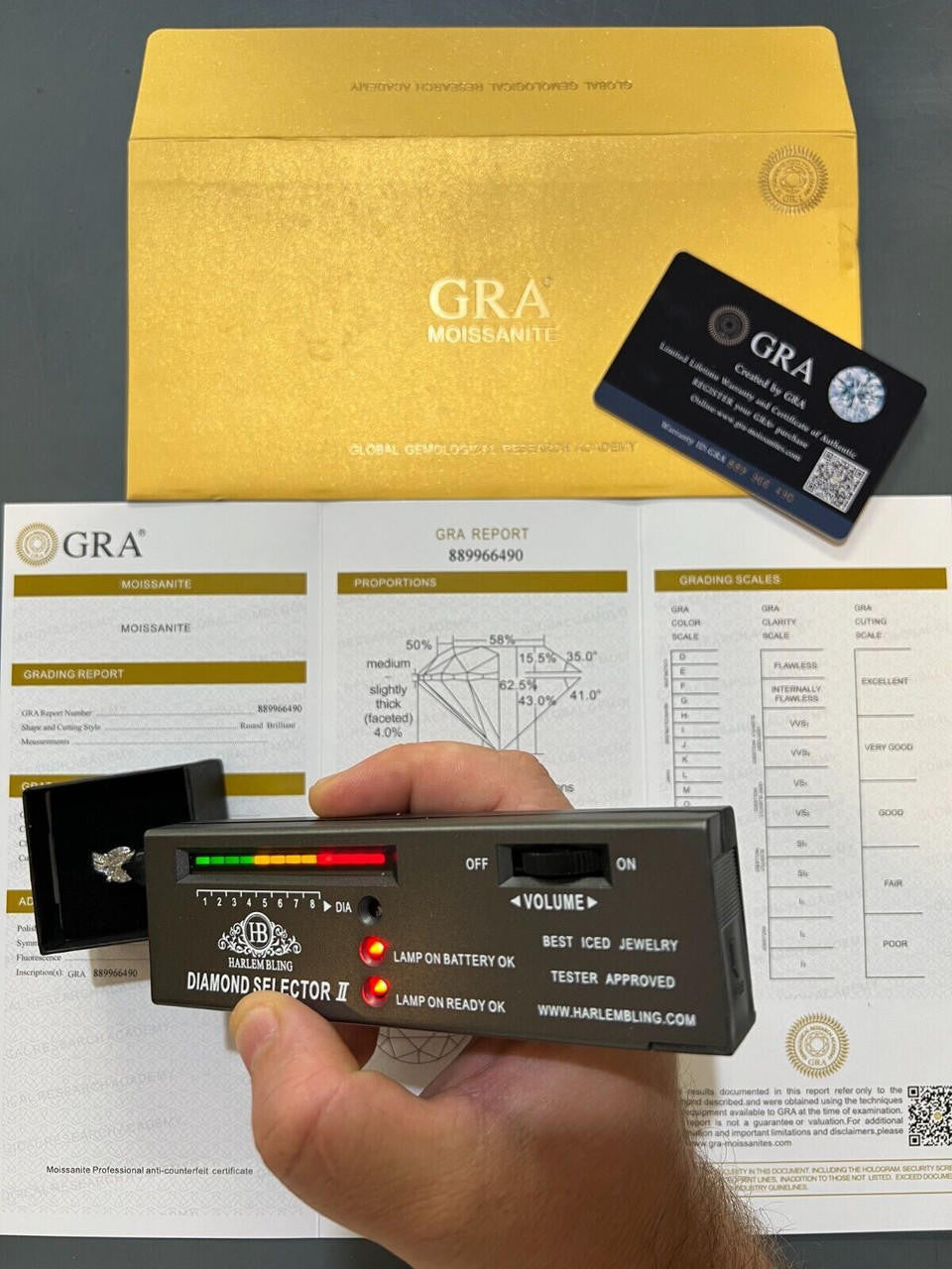 HarlemBling Moissanite Engagement Promise Ring Passes Diamond Tester 925 Silver 1.3ct-4.3ct