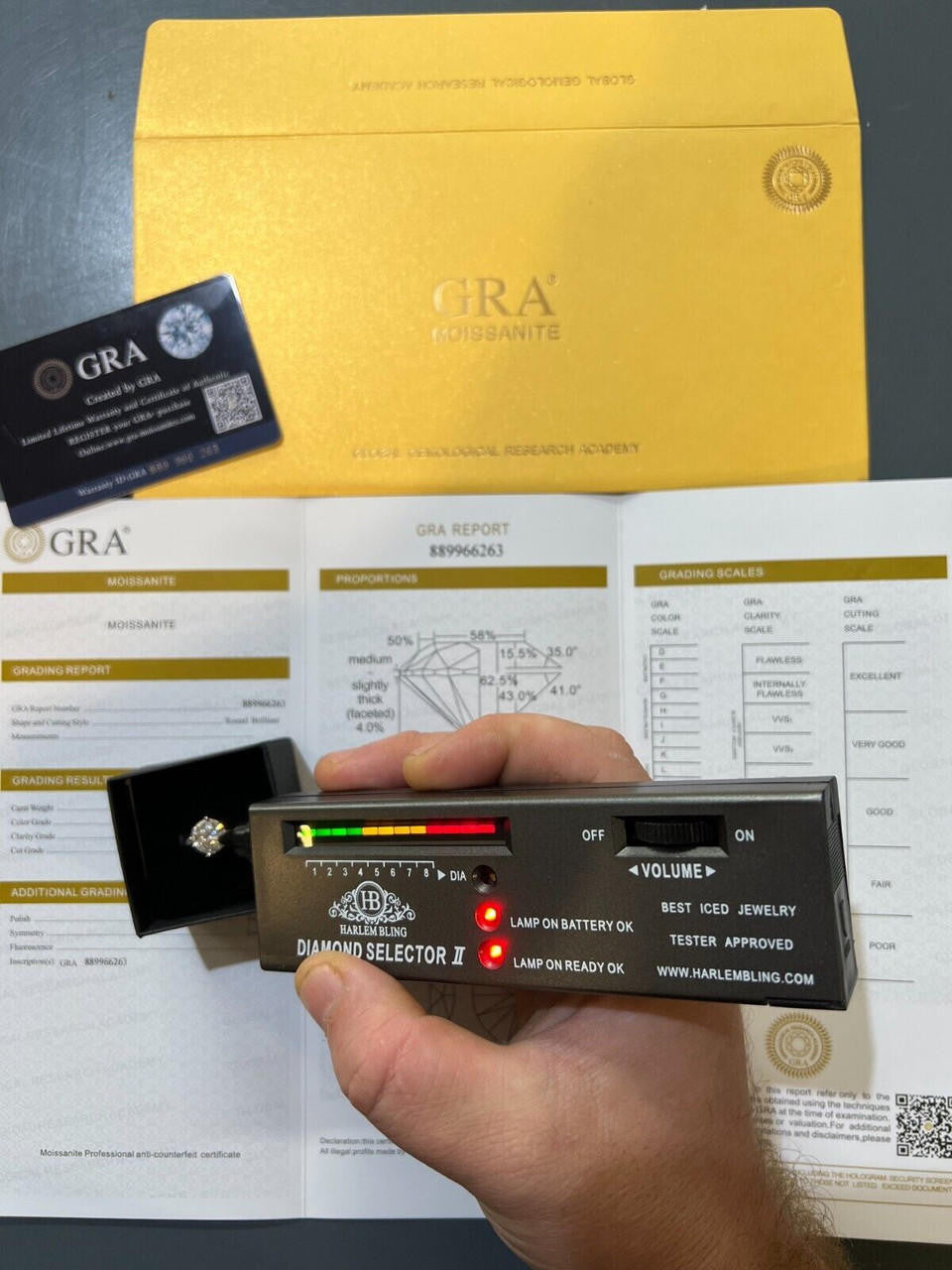 HarlemBling Moissanite Engagement Promise Wedding Ring Pass Diamond Tester Real 925 Silver