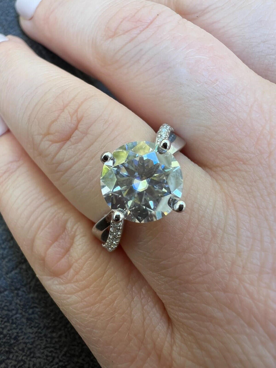 HarlemBling Moissanite Engagement Promise Wedding Ring Pass Diamond Tester Real 925 Silver