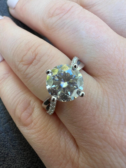 HarlemBling Moissanite Engagement Promise Wedding Ring Pass Diamond Tester Real 925 Silver