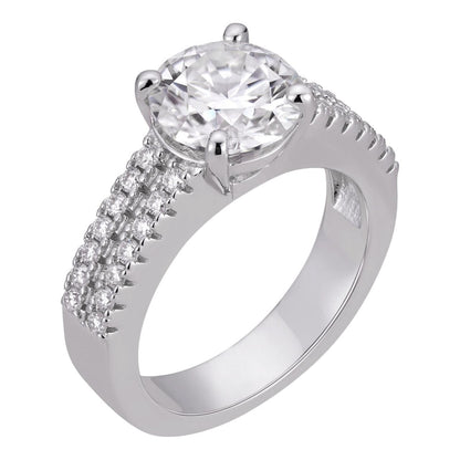 HarlemBling MOISSANITE Eternal Flame Engagament Ring - 925 Silver - 1.3ct-4.3ct TW