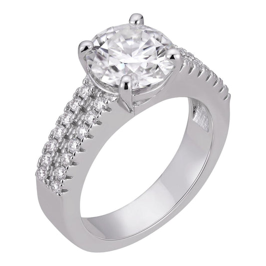 HarlemBling MOISSANITE Eternal Flame Engagament Ring - 925 Silver - 1.3ct-4.3ct TW