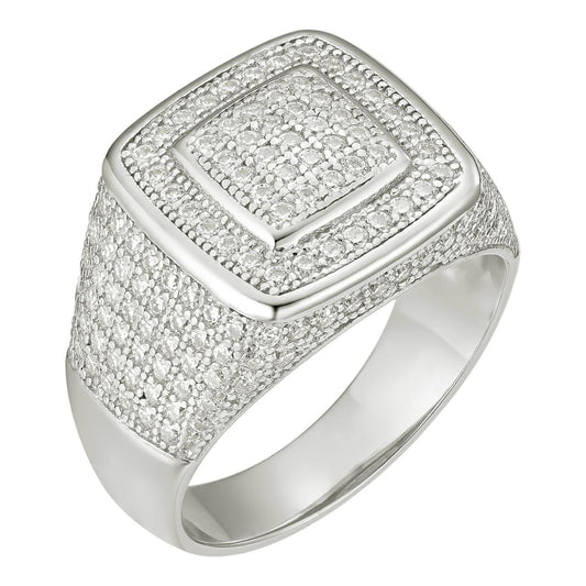 HarlemBling MOISSANITE Everyday Classic Square Iced Out Ring - 925 Silver