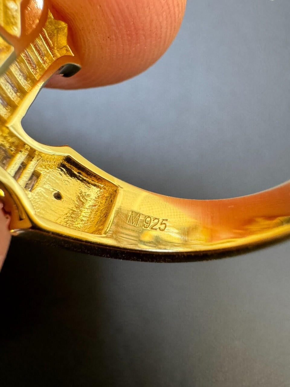 HarlemBling MOISSANITE Gothic Cross Baguette Iced Out Ring - 14k Gold Vermeil 925 Silver