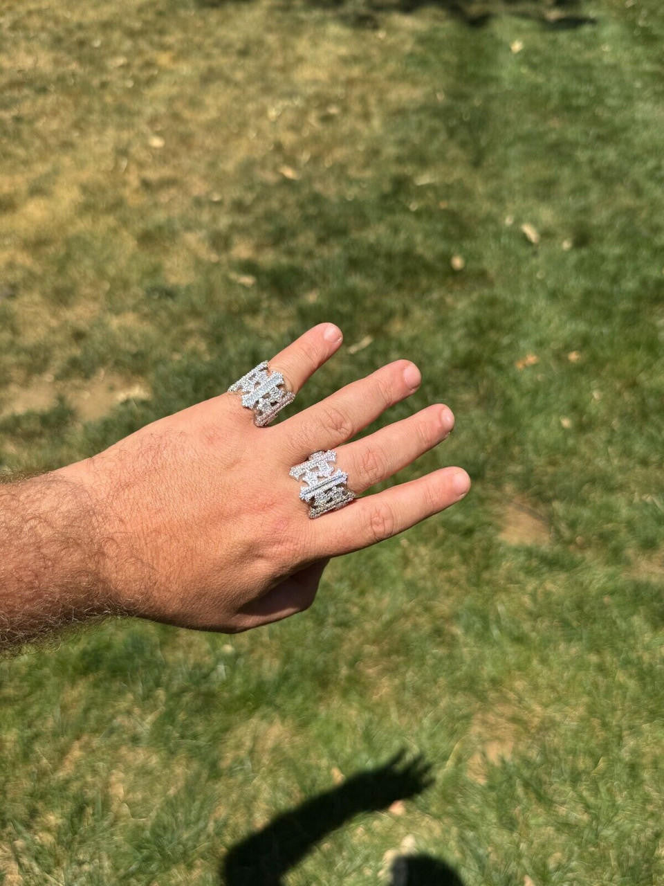 HarlemBling MOISSANITE Gothic Cross Baguette Iced Out Ring - 925 Silver