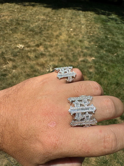 HarlemBling MOISSANITE Gothic Cross Baguette Iced Out Ring - 925 Silver