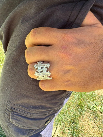 HarlemBling MOISSANITE Gothic Cross Baguette Iced Out Ring - 925 Silver