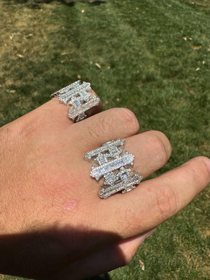 HarlemBling MOISSANITE Gothic Cross Baguette Iced Out Ring - 925 Silver