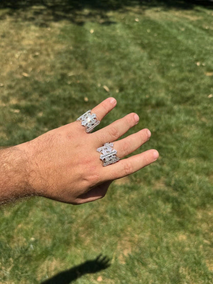 HarlemBling MOISSANITE Gothic Cross Baguette Iced Out Ring - 925 Silver