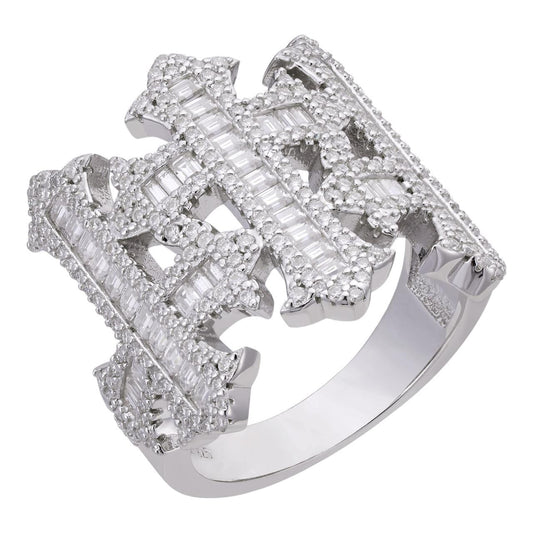 HarlemBling MOISSANITE Gothic Three Crosses Baguette Iced Out Ring - 925 Silver