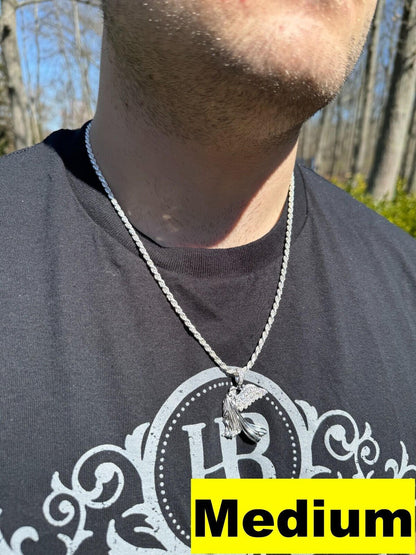 HarlemBling Moissanite Guardian Angel Wing Pendant Real 925 Silver Iced Necklace Mens Ladies