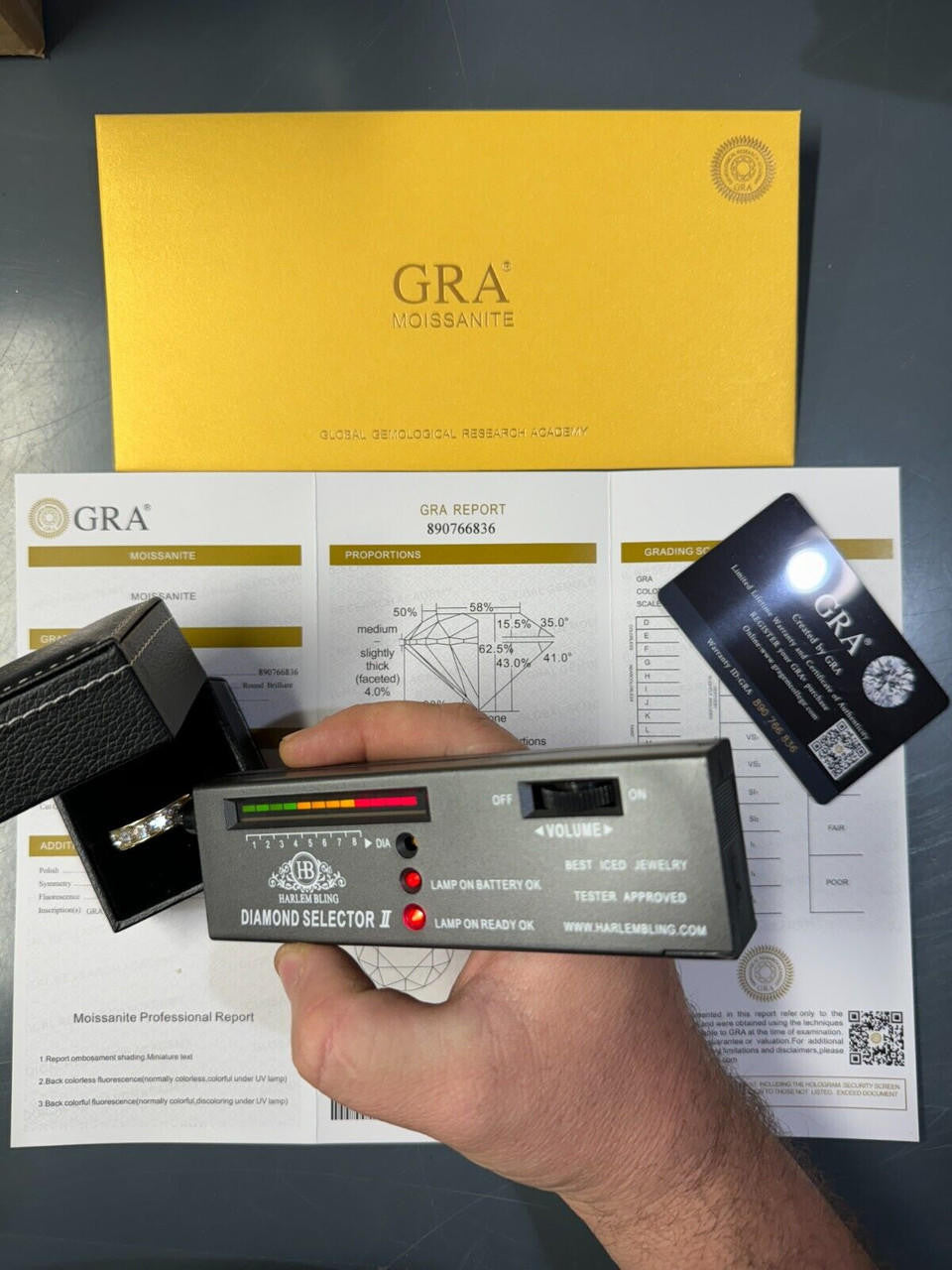 HarlemBling Moissanite Half Eternity Band Channel Set Wedding Ring 14k Gold Over 925 Silver