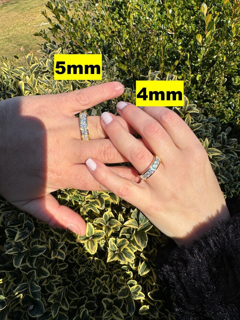 HarlemBling Moissanite Half Eternity Band Channel Set Wedding Ring 14k Gold Over 925 Silver