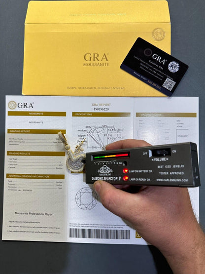 HarlemBling Moissanite Handicap In Wheelchair & AK47 Gun 925 Silver/Gold Plated Iced Pendant